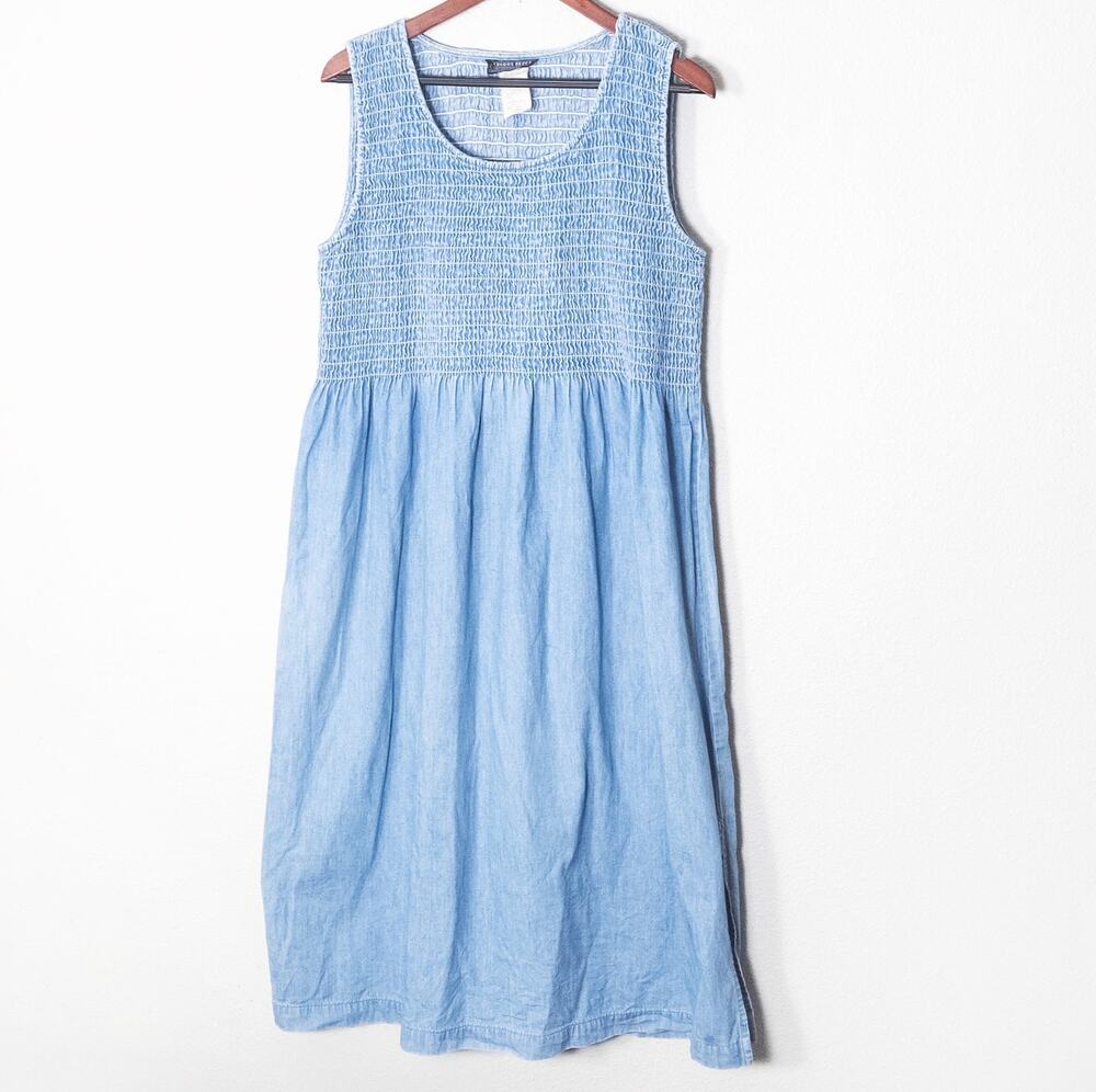 Chorus Blues Maxi Dress Size 12 Smocked Prairie Cottagecore Vintage